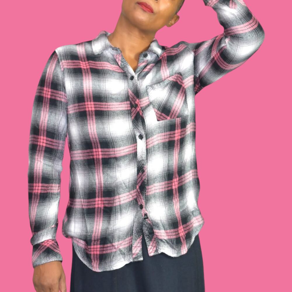 Rails Hunter Plaid Shirt Pink Tartan Button Down Flannel Cabin Long Sleeve Small